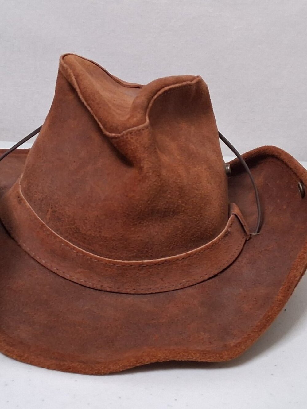 Minnetonka The Aussie Hat Small Brown Leather Outback Snap Boho Western Ranch - Picture 5 of 16